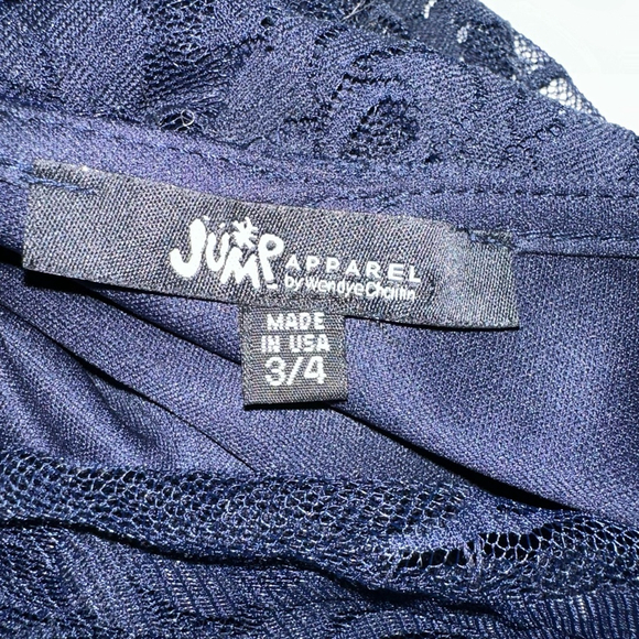 Women's Jump Apparel Dress Size 3/4 Blue Lace - Picture 3 of 10